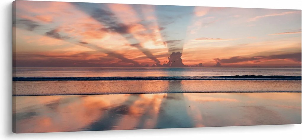 Tablou cu razele solare deasupra plajei Dayton (120x50 cm)