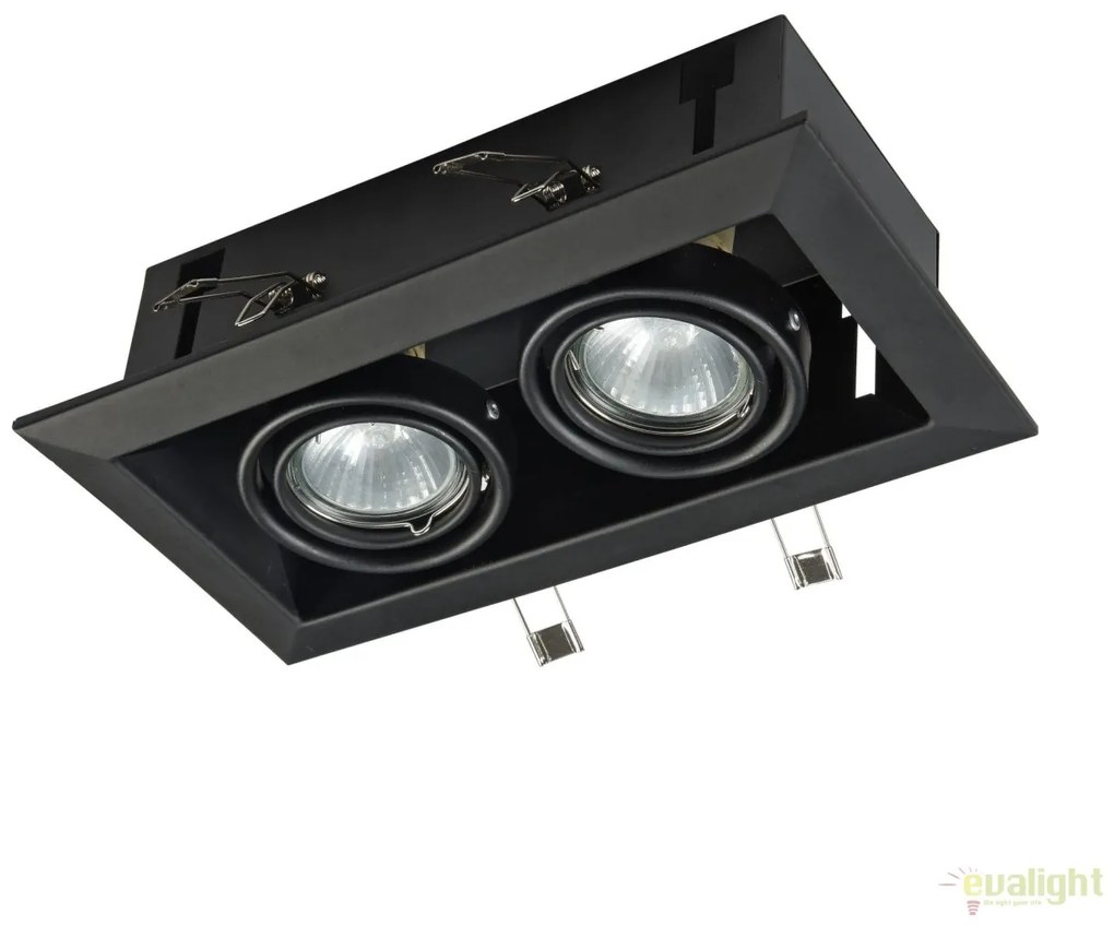 Plafoniera incastrabila cu doua spoturi Metal, negru MYDL008-2-02-B