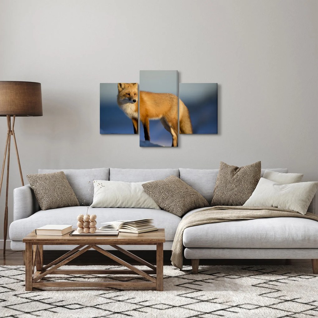 Tablou -Vulpea pe zăpadă (90x60 cm)