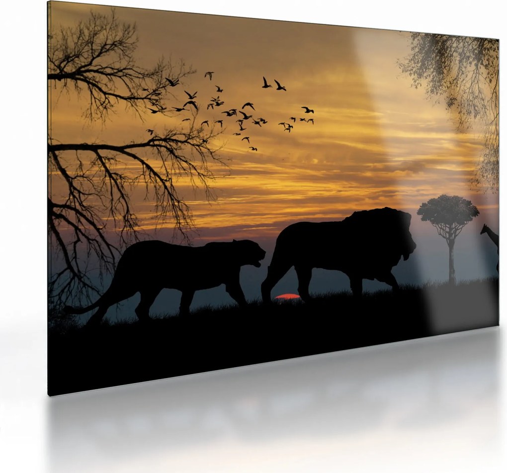 Tablou pe sticlă cu Safari (70x50 cm)