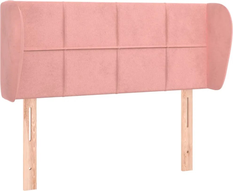 vidaXL Tăblie de pat cu aripioare roz 83x23x78/88 cm catifea