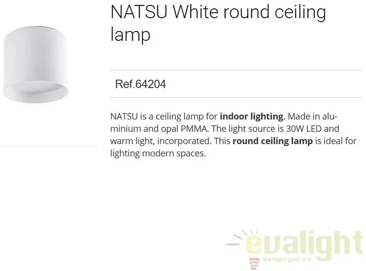 Plafoniera LED design modern minimalist NATSU alba 64204