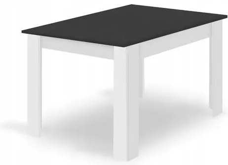 Masa de sufragerie neagra cu picioare albe MADO 120x80