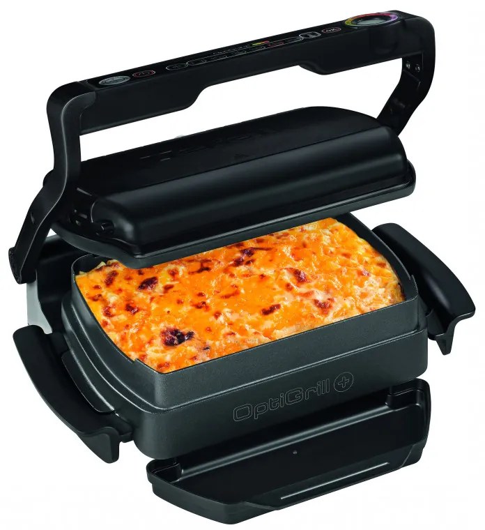 Gratar electric Tefal OptiGrill+ Snacking&Baking GC714834, 2000W, 6 programe, Functie alimente congelate, Acoperire antiaderenta din teflon, Accesoriu pentru gustari si copt, Max 240°C, Negru