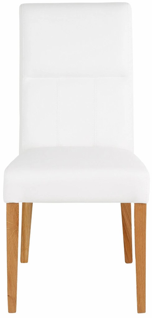 Set 6 scaune Freda albe piele ecologica 47/64/96 cm