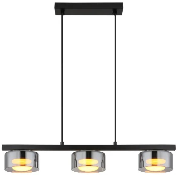 Lustră LED pe cablu Globo 16055-3HS HIGGINS 3xGX53/6W/230V fumuriu/negru