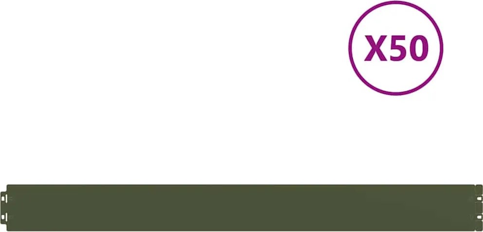 vidaXL Borduri de gazon 50 buc Verde olive Oțel laminat la rece