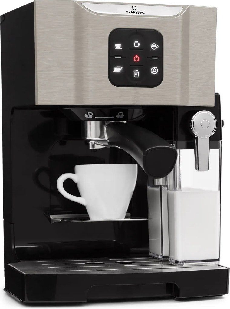 Klarstein Bella Vita, aparat de cafea, 1450 W, 20 bar, spumă de lapte, 3 în 1, gri