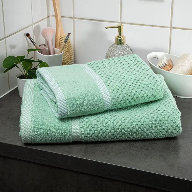 decoDoma Set de prosoape şi prosoape de baie din frotir MODENA verde, 6 buc