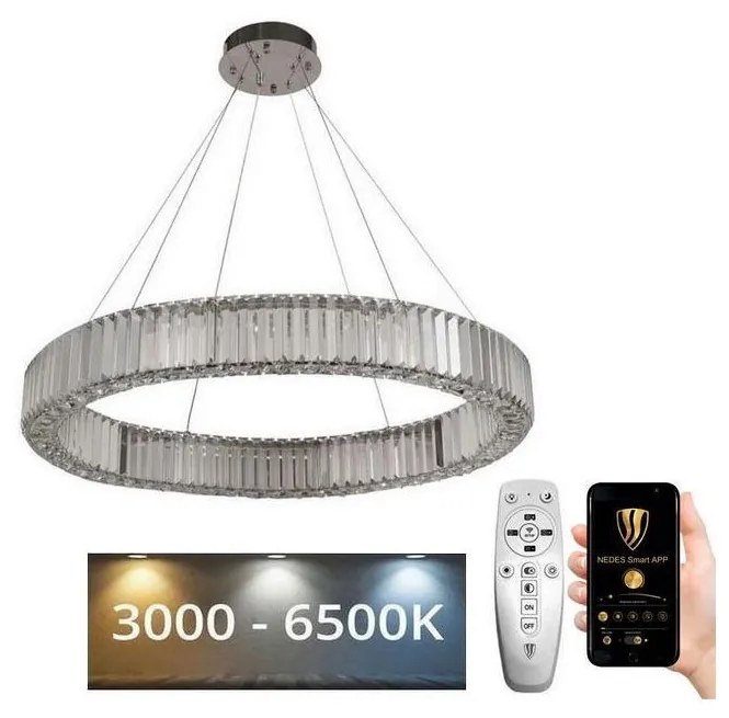 Lustră LED dimabilă pe cablu LED/50W/230V 3000-6500K crom + telecomandă