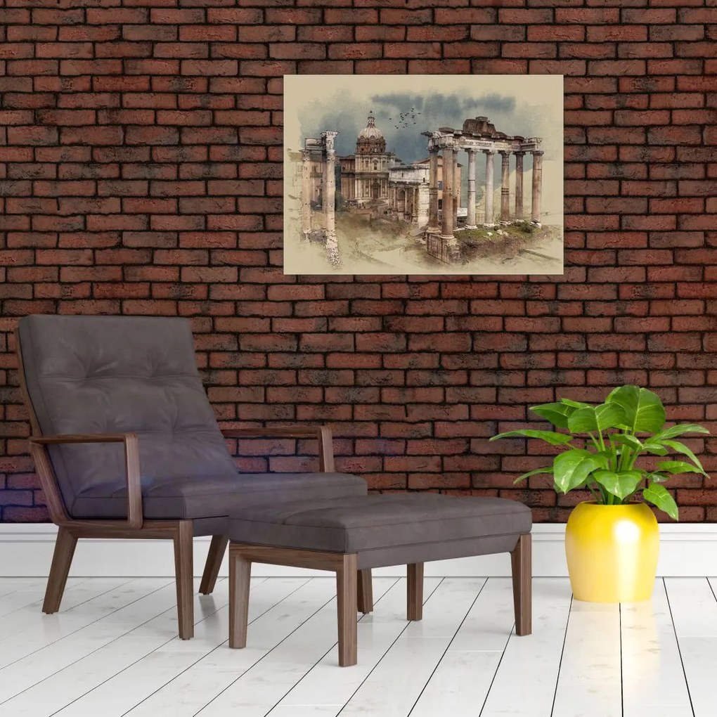 Tablou pe sticlă - Forumul Roman, Roma, Italia (70x50 cm)