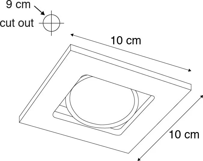 Spot încastrat inteligent negru incl. WiFi GU10 reglabil - Qure