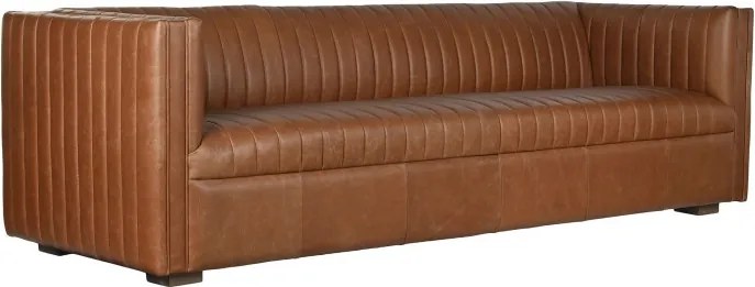 Canapea 4 locuri din piele naturala " Cognac "