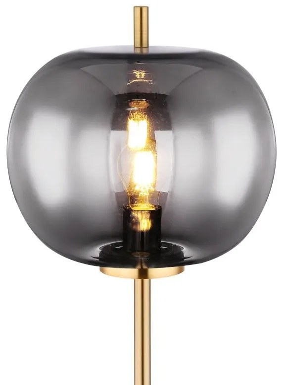 Lampadar, lampa de podea design modern Blacky I negru mat, alama