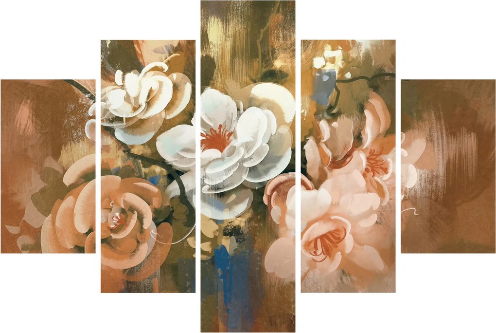 Tablou -Buchet de flori pictat (150x105 cm)