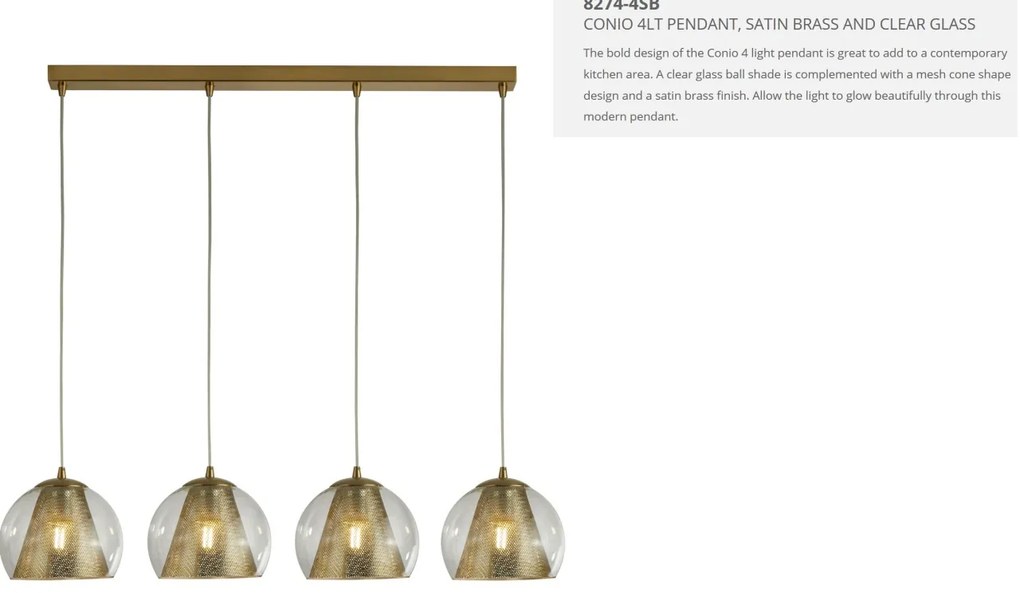 Lustra cu 4 pendule design modern Conio 8274-4SB SRT