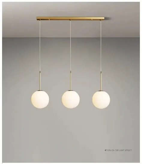 Lustra Pendul Cu 3 Abajururi, 3 x E27, Auriu