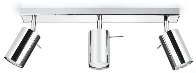 Plafonieră Sollux Etna, lungime 45 cm, argintiu