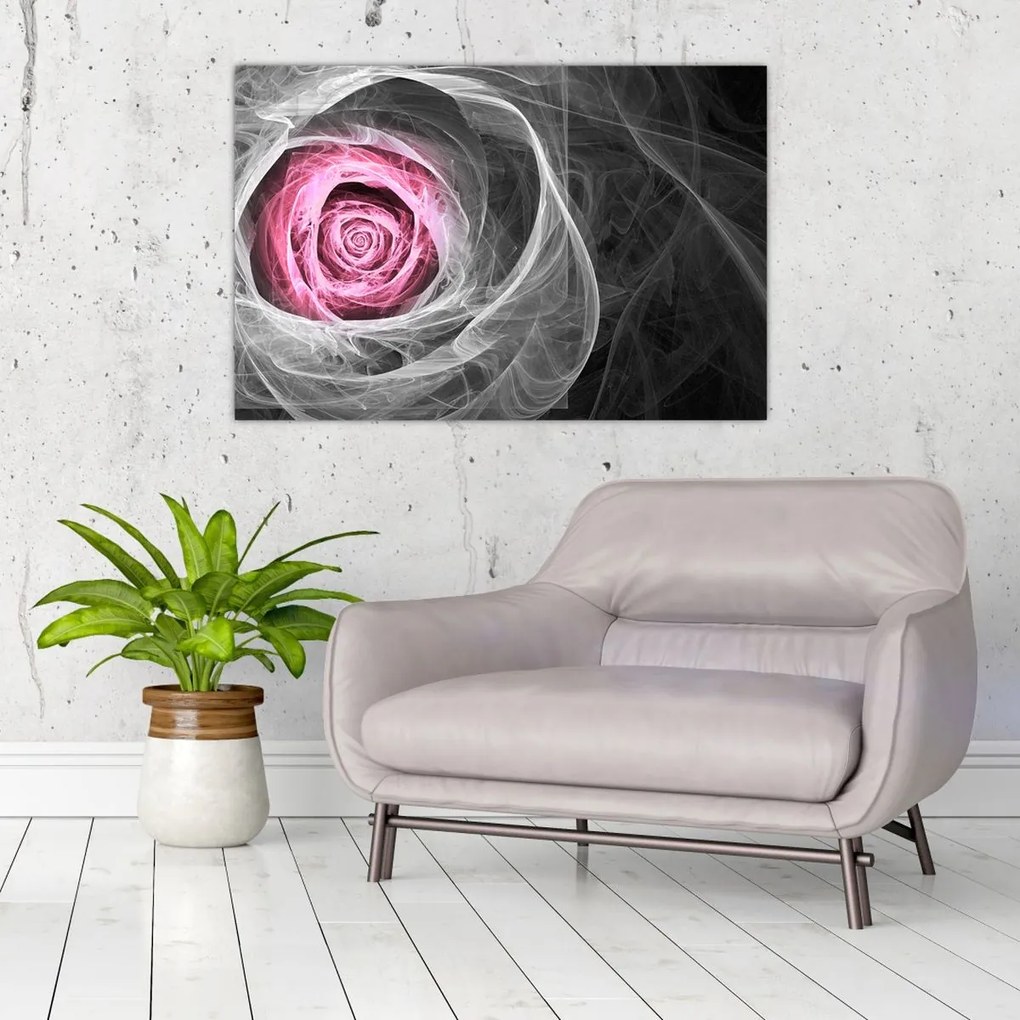 Tablou - Trandafir abstract, fucsia (90x60 cm)