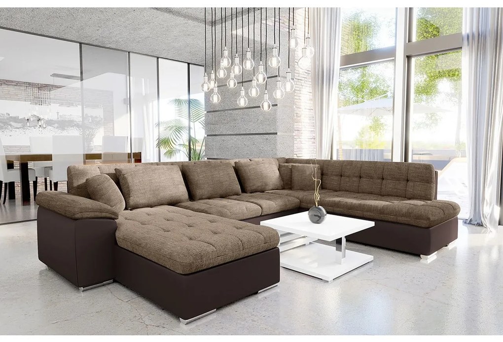 Colțar în formă de U Talina cu funcție de dormit (S) (piele ecologică Soft 066 + Lawa 02). 1058578