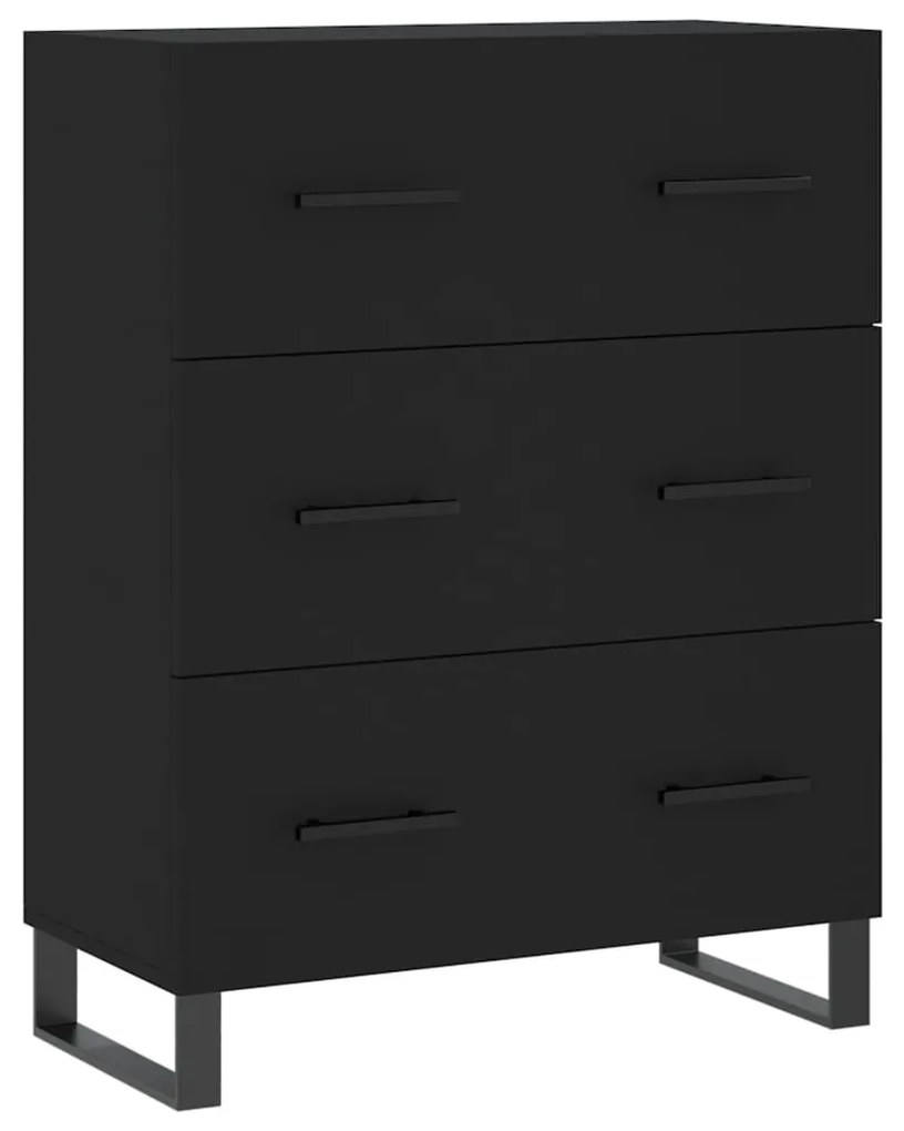 827877 vidaXL Servantă, negru, 69,5x34x90 cm, lemn compozit