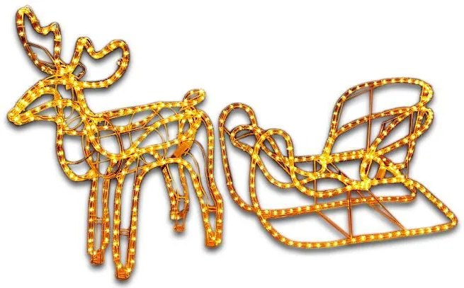 Decorațiune luminoasă pentru ren de Crăciun, 140 cm, alb cal