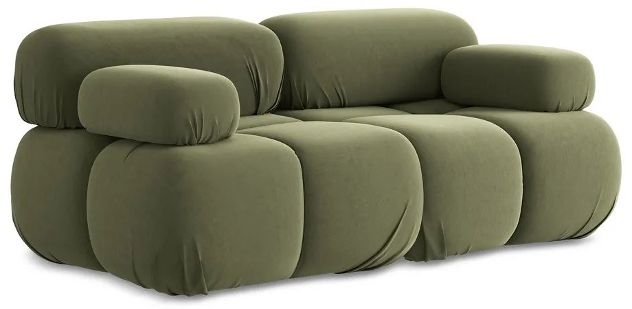 Canapea modulară verde-deschis cu tapițerie din catifea 190 cm Lokua – Makamii