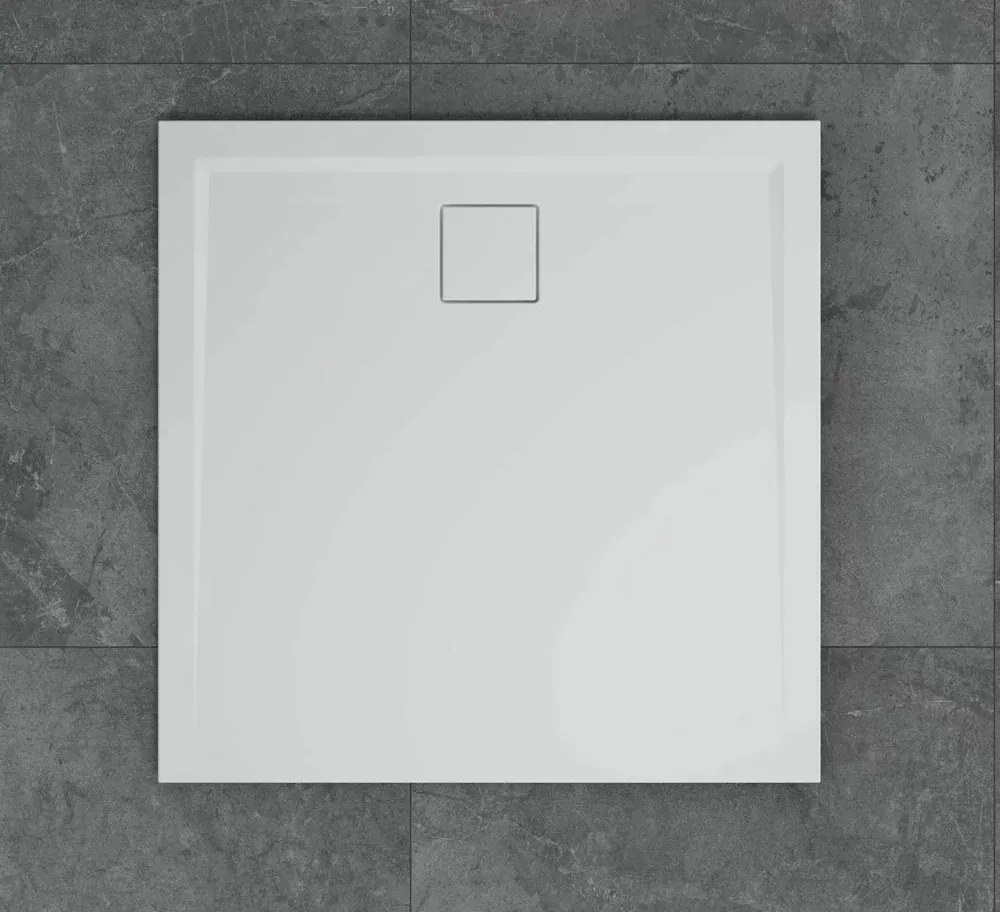 Cadita de dus patrata alb SanSwiss Livada W20Q 80x80 cm slim
