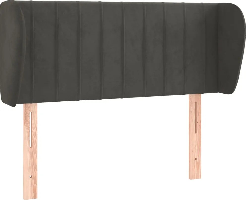 vidaXL Tăblie de pat cu aripioare gri închis 93x23x78/88 cm catifea