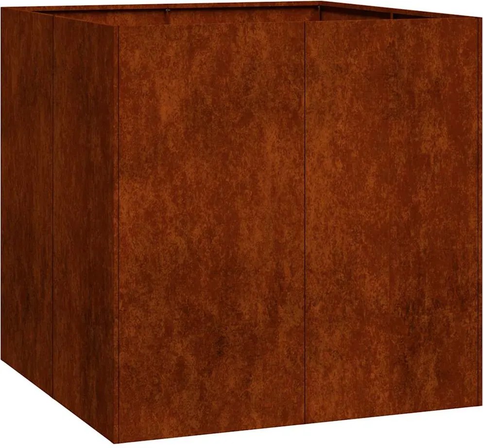 vidaXL Jardinieră Rusty 80x80x80 cm Oțel pentru intemperii