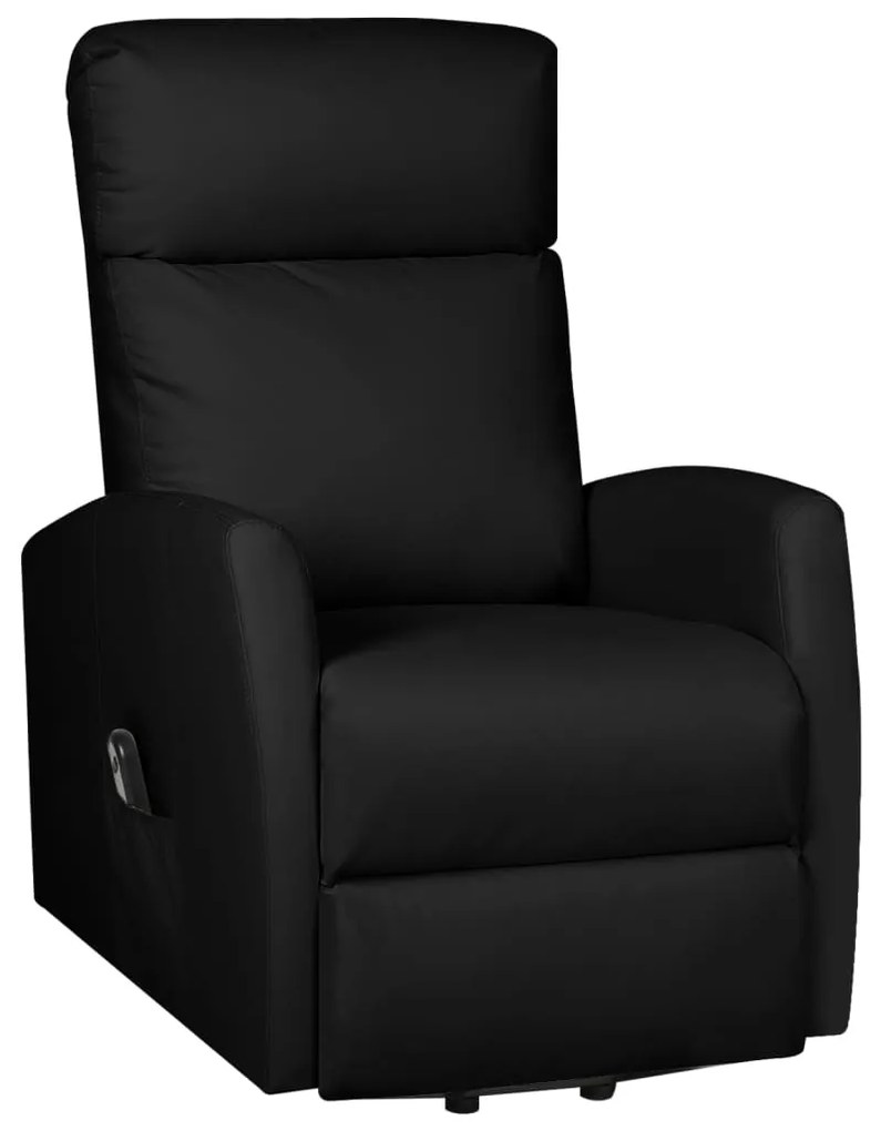 329625 vidaXL Fotoliu cu ridicare, negru, piele ecologică