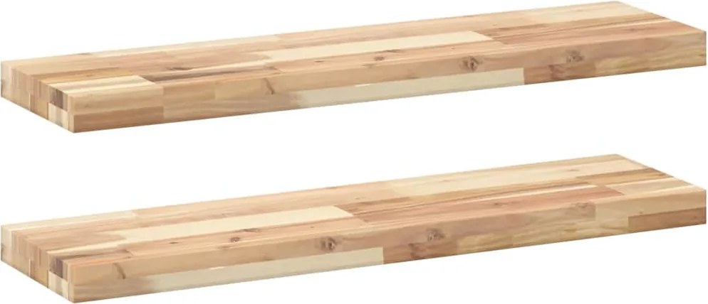 vidaXL Rafturi plutitoare 2 buc. 100x20x4cm lemn masiv acacia netratat