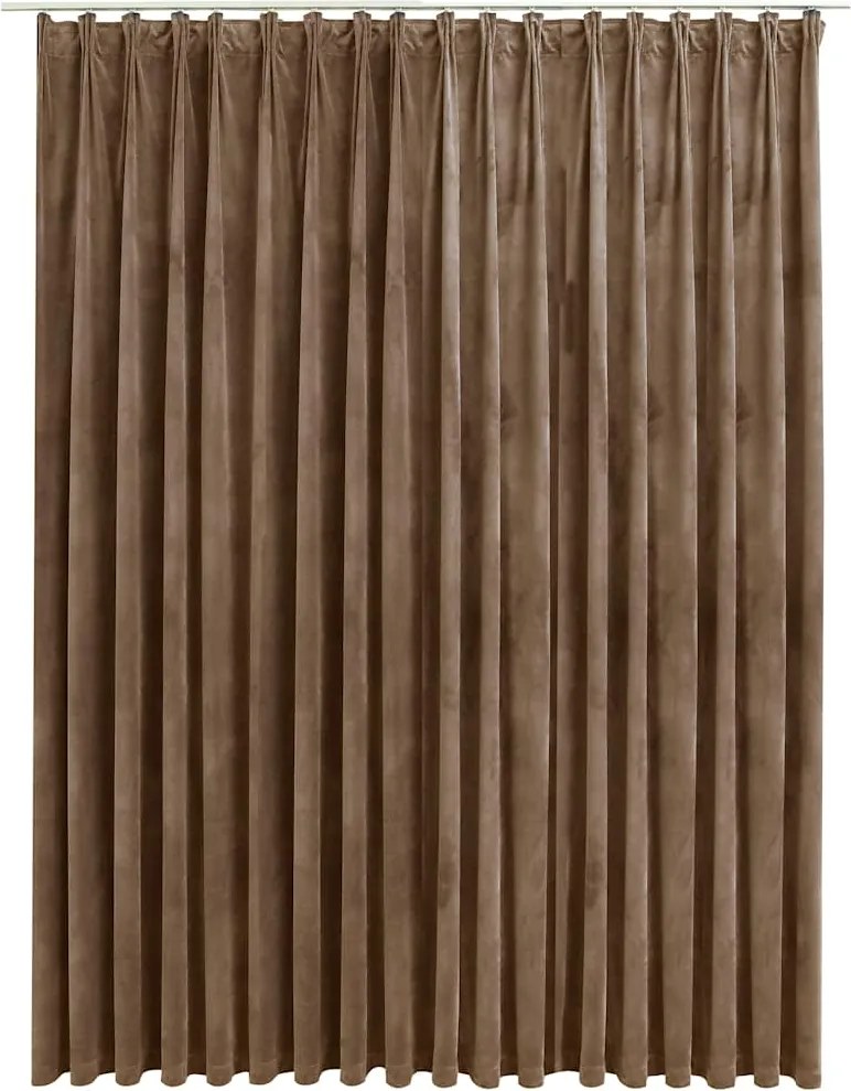 vidaXL Draperie opacă, bej, 290 x 245 cm, catifea, cu cârlige