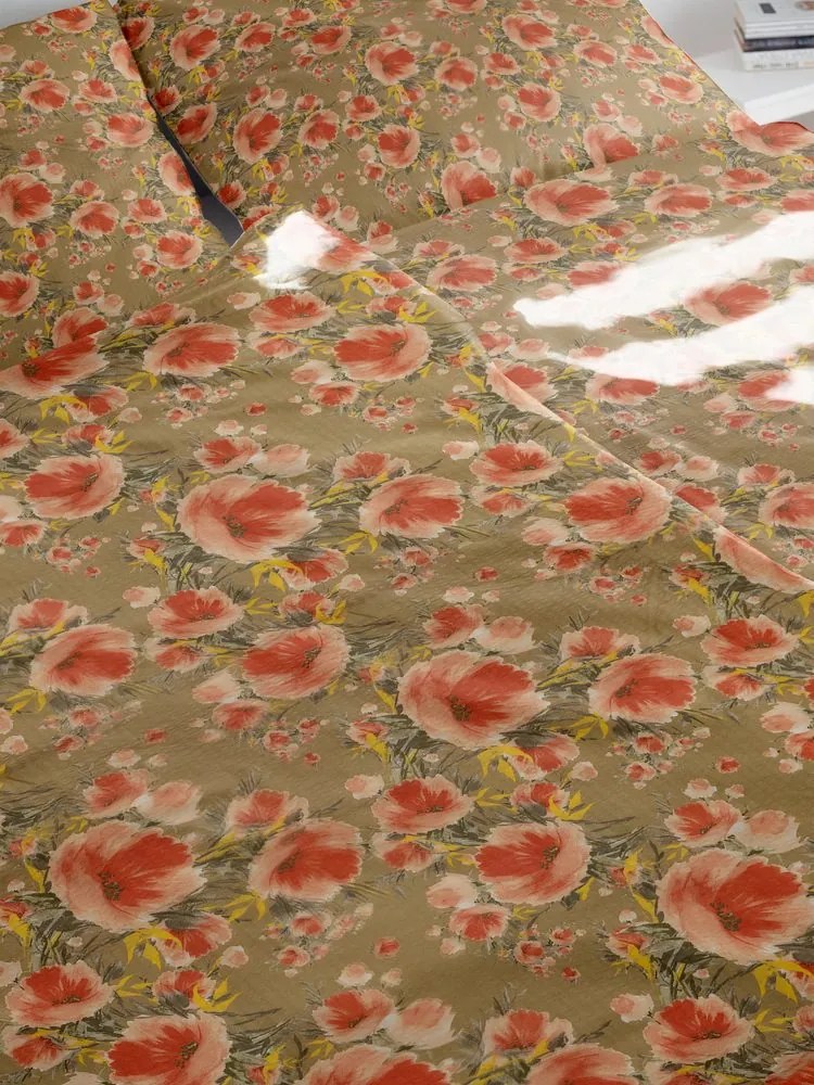 Lenjerie de pat creponată Flori Mici