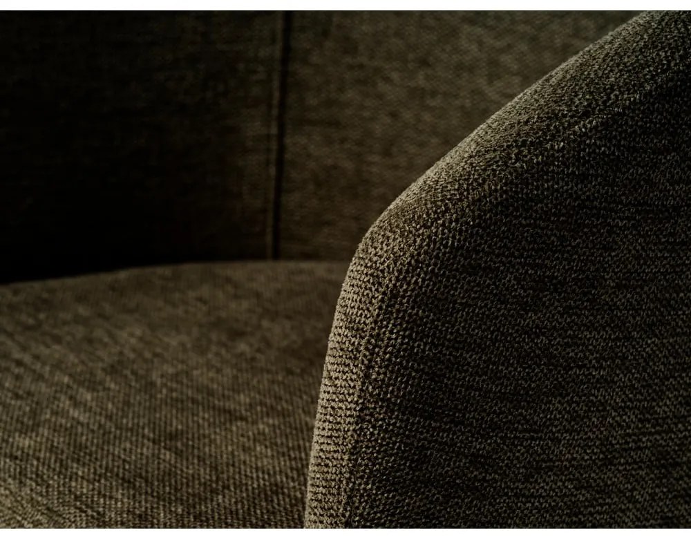 Scaun de sufragerie kaki cu cotiere tapițat Easton – Unique Furniture