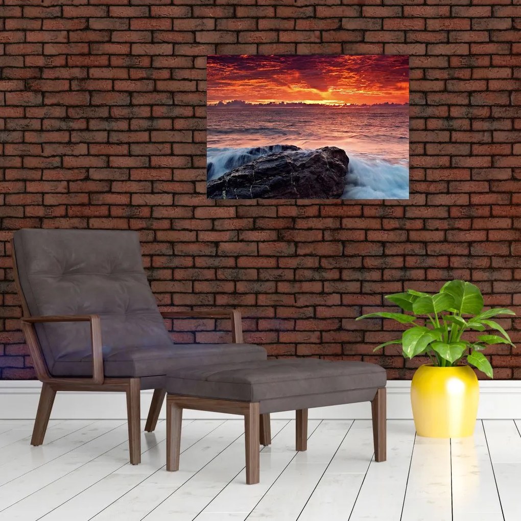 Tablou pe sticlă cu mare (70x50 cm)