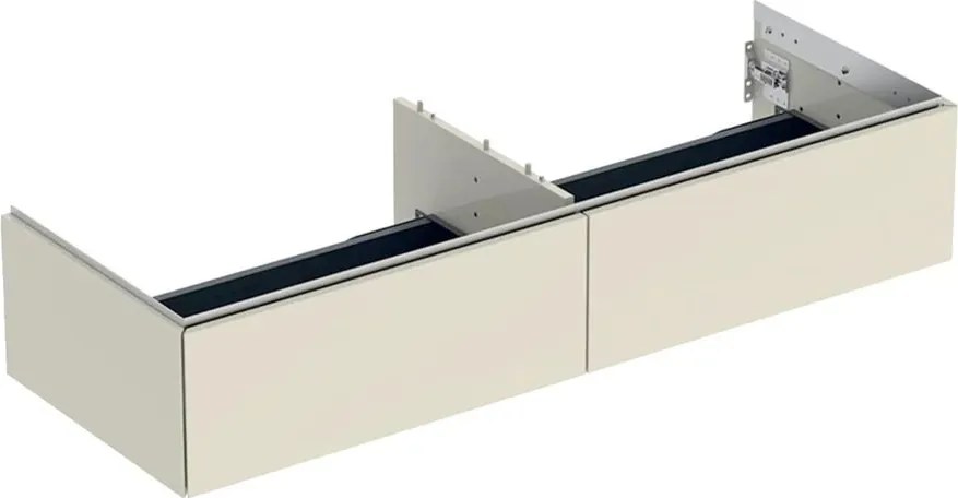 Dulap baza suspendat Geberit One cu 2 sertare gri nisip lucios 135 cm