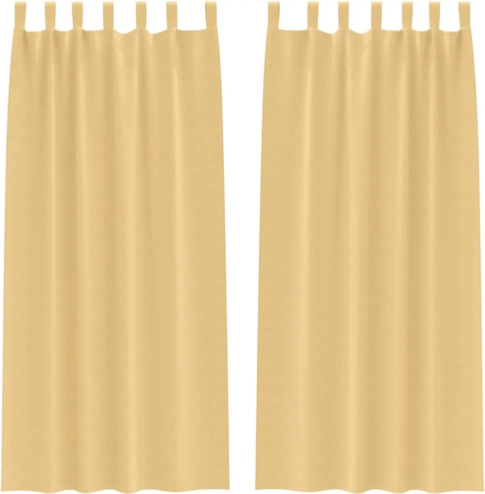 vidaXL Perdele Opaque cu Inel 2 pcs Bej 225 x 140 cm Poliester