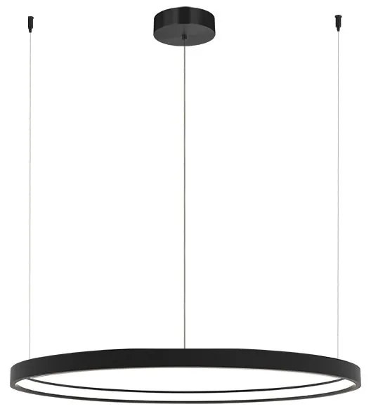 Lustra LED dimabila design modern Cirrcle D-60cm negru