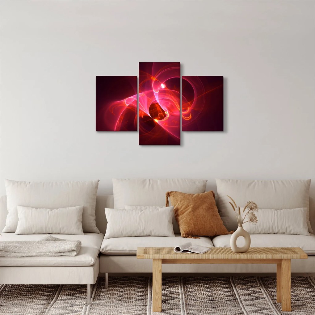 Tabloul modern cu abstacție roz (90x60 cm)