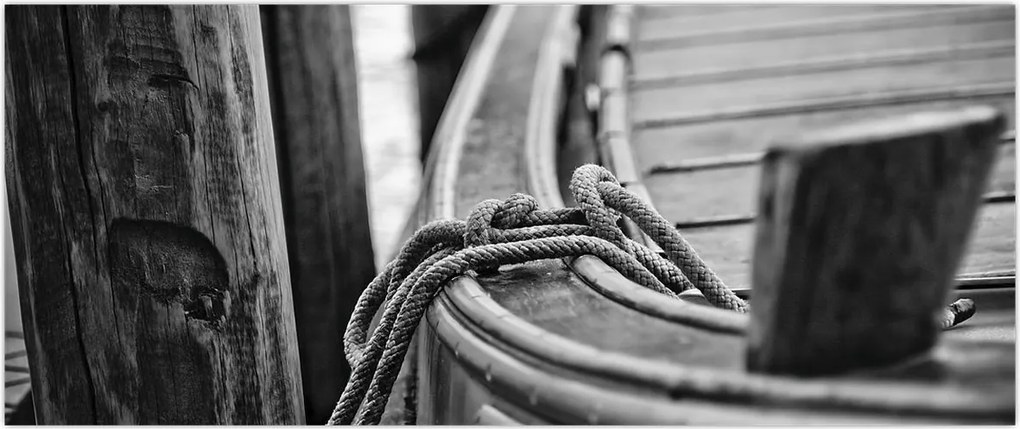 Tablou - O barcă legată (120x50 cm)