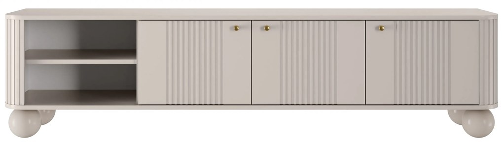 Comodă TV Vesper 3D 187 cm - cașmir / mânere aurii / picioare sferice