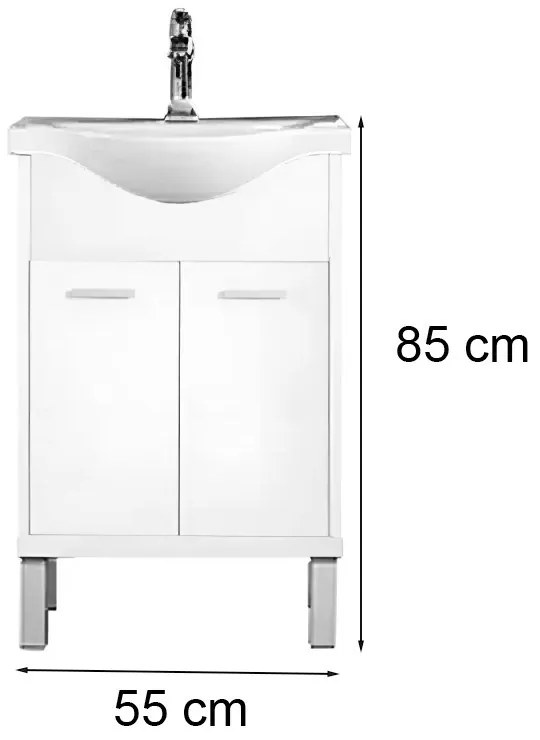 Mobilier complet de baie Nerva Prime 55 alb