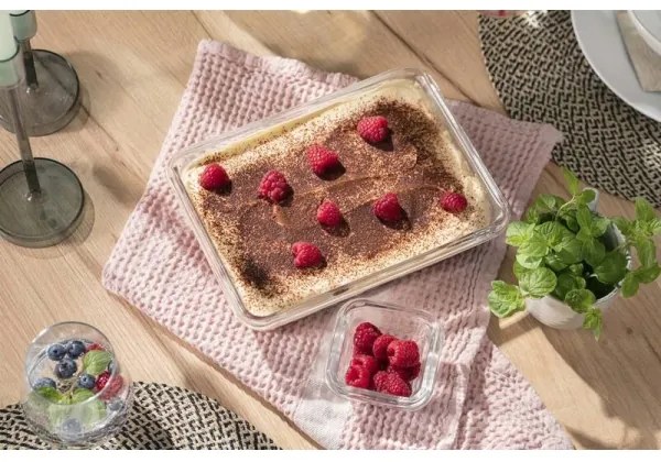 Caserolă Tefal 3 l MSEAL GLASS roșu/sticlă