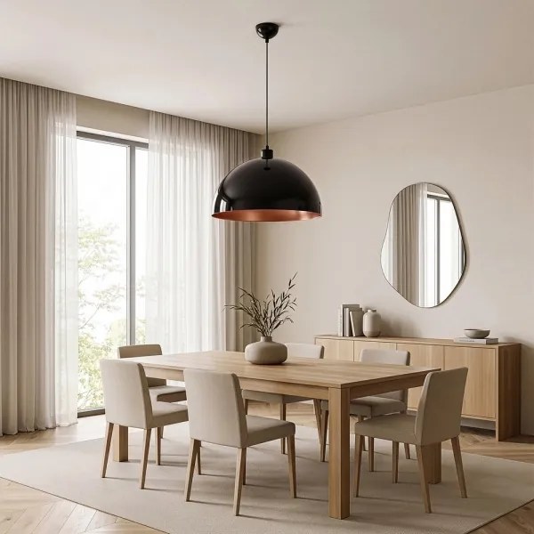 Brilagi - Lustră LED suspendată pe cablu METALO 1xE27/40W/230V Ø 40 cm negru/cupru