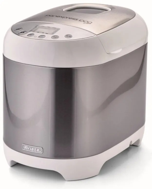 Masina de facut paine Ariete PANEXPRESS 1000 0133/00, 550W, 1 kg, 19 programe, LCD, 3 trepte de coacere, Pornire intarziata 15 h, Inox