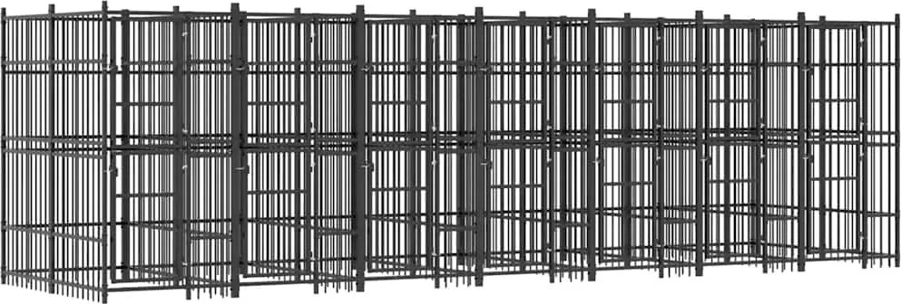 vidaXL Padoc pentru câini de exterior, 12,9 m², oțel