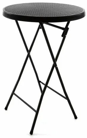 Masă de bar de grădină rotundă - aspect rattan 110 cm -negru