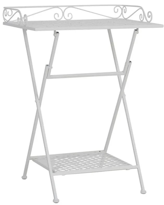 Masuta laterala pliabila din metal, H67 cm, Charmet White