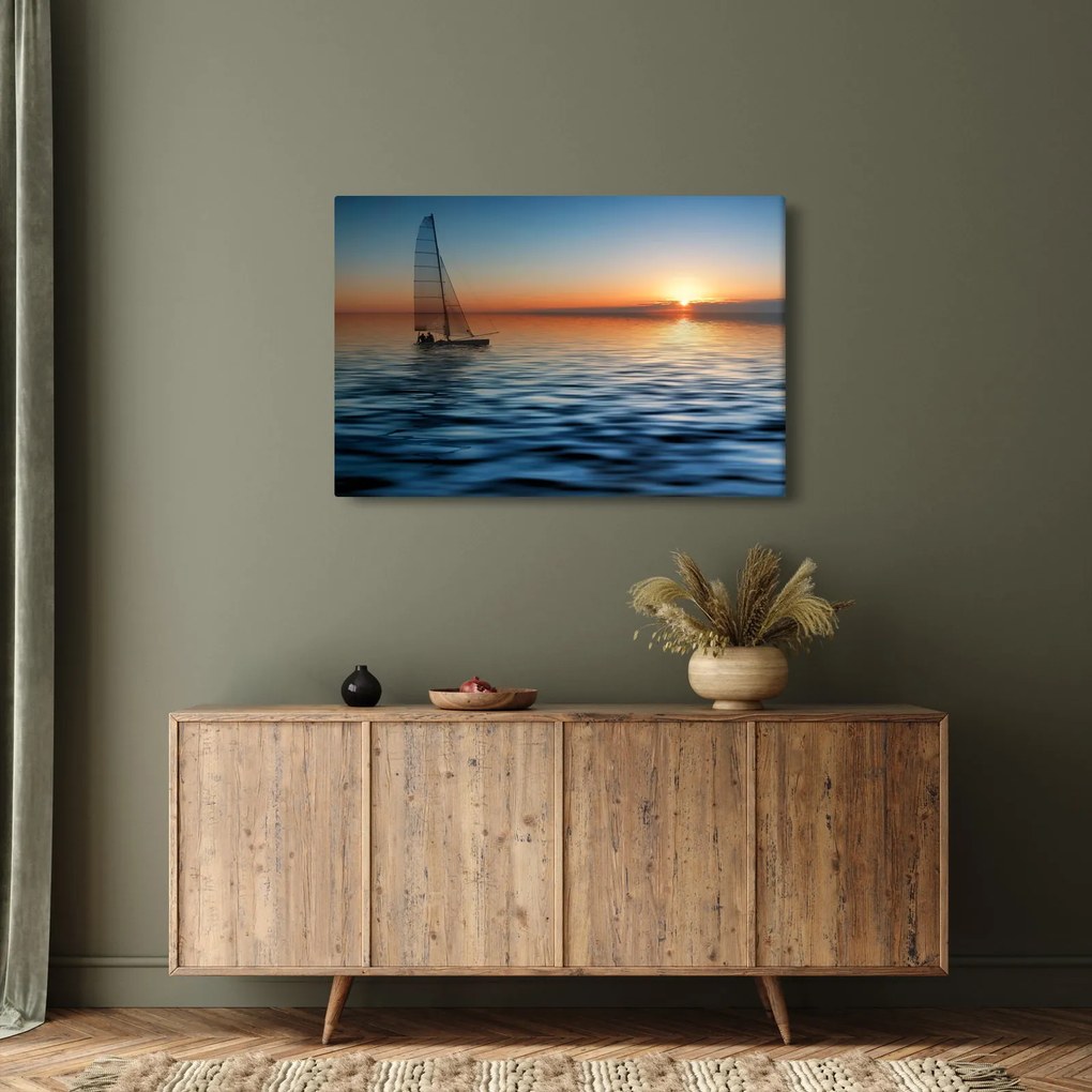 Tablou - Bărci cu vele pe mare (90x60 cm)